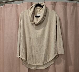 Lou & Grey Lightweight Cowl Neck Sweater in Cream